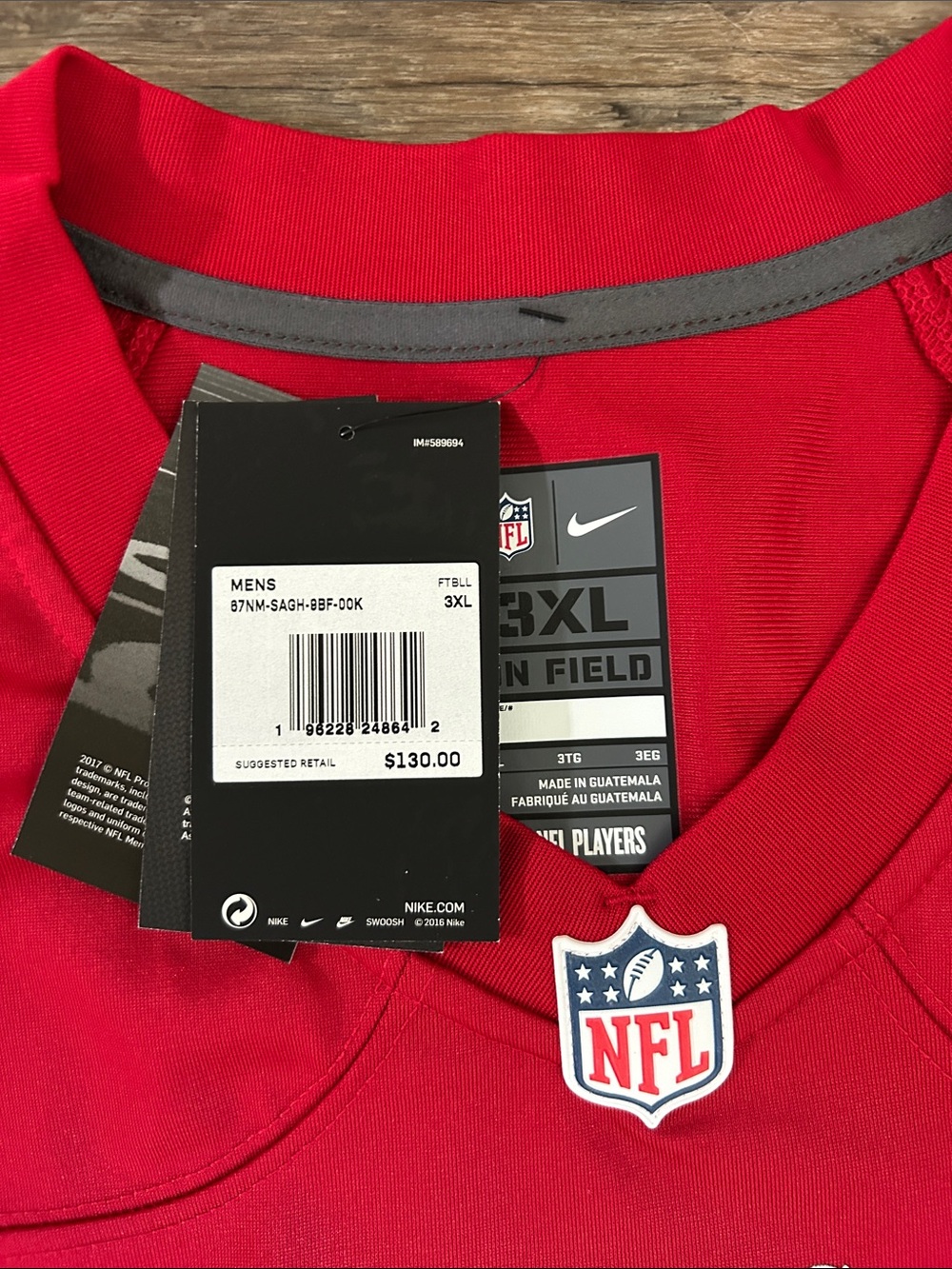 NWT Nike Red San Francisco 49ers #5 Men's Football Jersey 3x - Picture 3 of 4